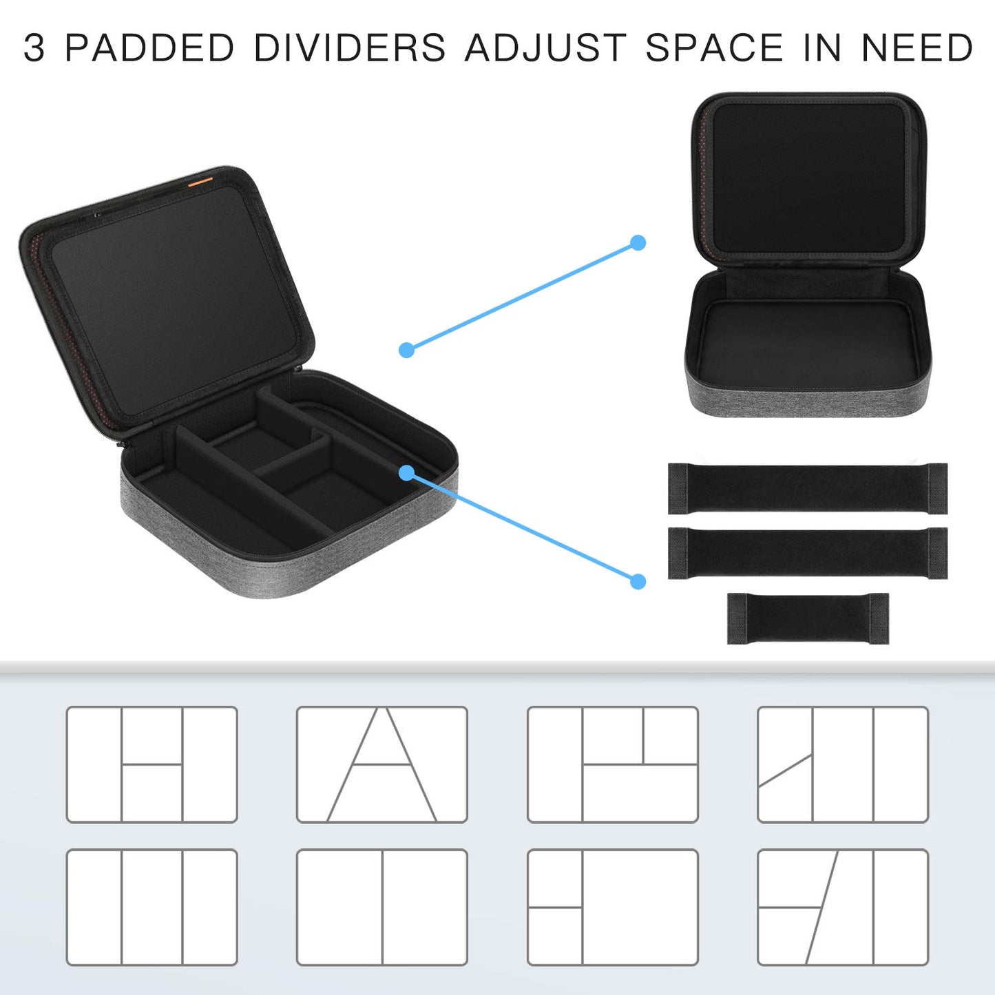 Electronic Organizer Bag, FINPAC Portable Accessories Storage for Cable/Cord/Charger/USB/SD Card, Portfolio Tablet Sleeve Carrying Case for iPad Pro 12.9''/11/10.2" iPad/10.5" iPad Air/9.7" iPad