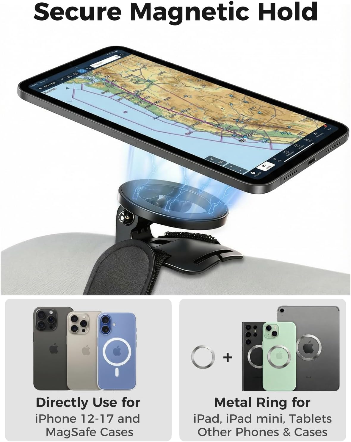 Magnetic Pilot Kneeboard for iPad & Tablets – Universal Aviation Knee Board Mount