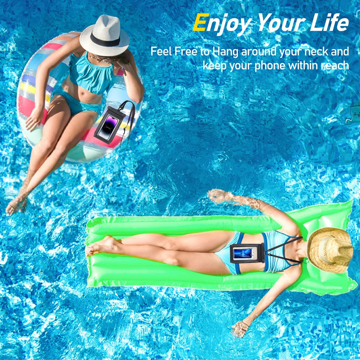 Waterproof Phone Pouch for Cruise Ship Essentials 2024 Woman, Large Waterproof Cellphone Dry Bag Floating for iPhone 16 15 14 13 12 11 Pro Max Galaxy S20-S24, Up to 7" IPX8 HD Touch Protector 2 Pack